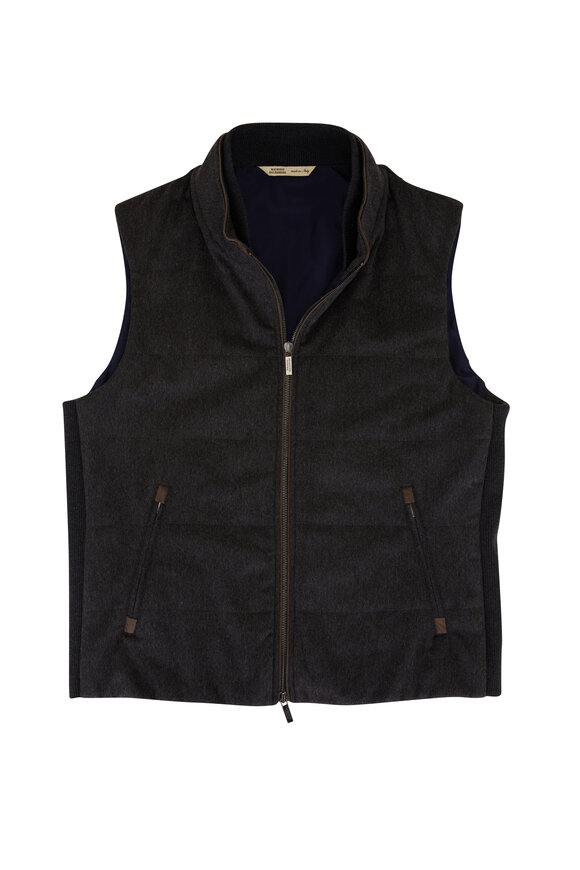 Maurizio Baldassari - Charcoal Gray Cashmere Vest 
