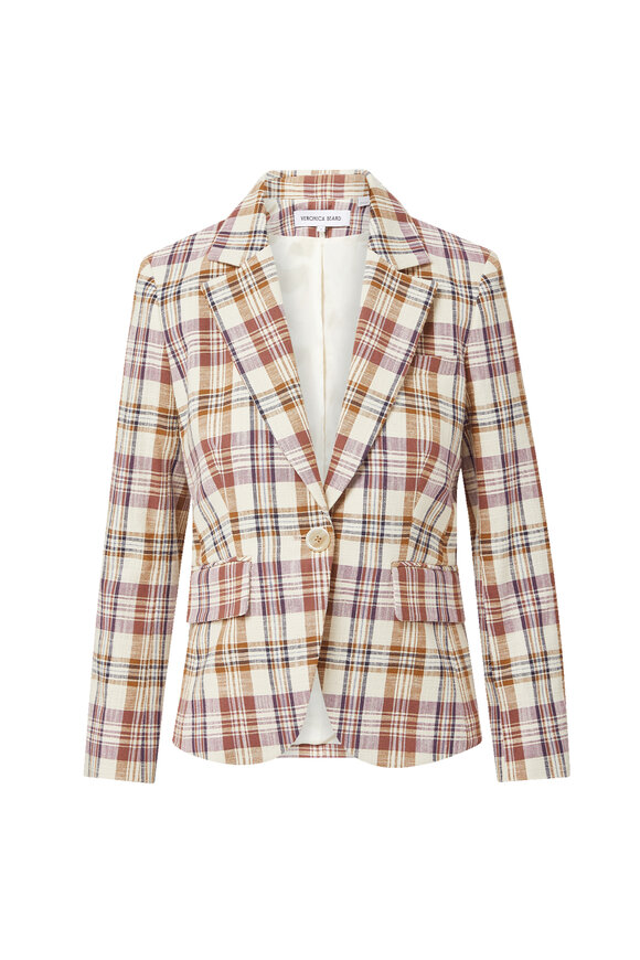 Veronica Beard Tyra Orchid Plaid Dickey Jacket - view 6