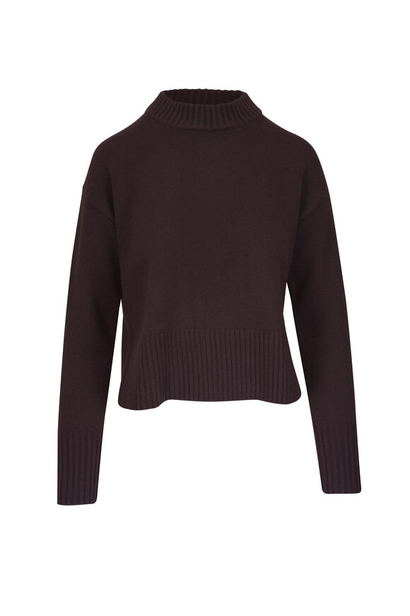 Veronica Beard Andi Dark Chocolate Merino Wool & Cashmere Sweater