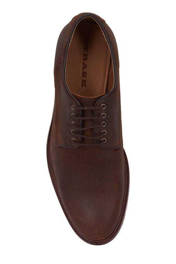 Trask - Landry Brown Waxed Suede Derby Shoe