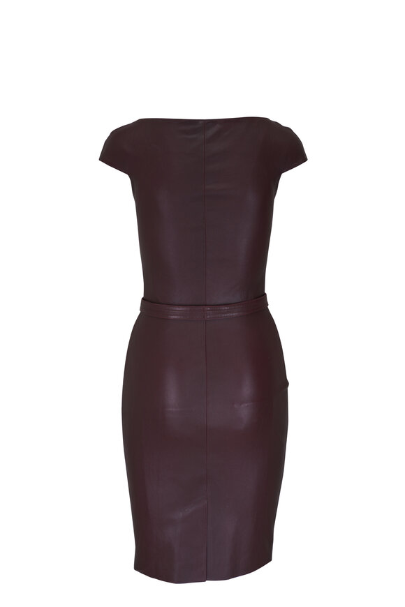 Jitrois - Eve Dark Brown Stretch Leather Mini Dress