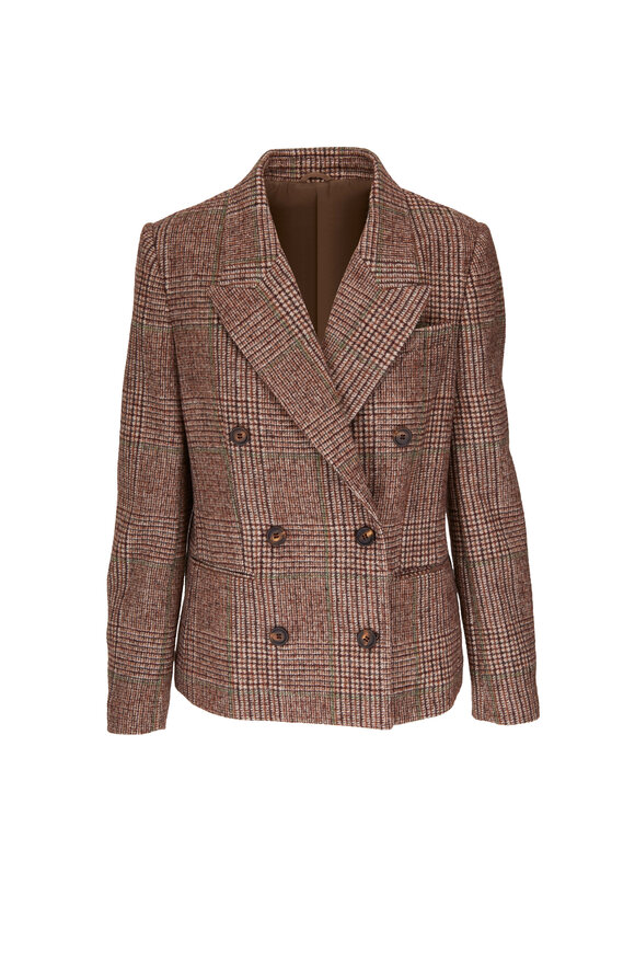 Brunello Cucinelli - Multicolor Plaid Double-Breasted Jacket 