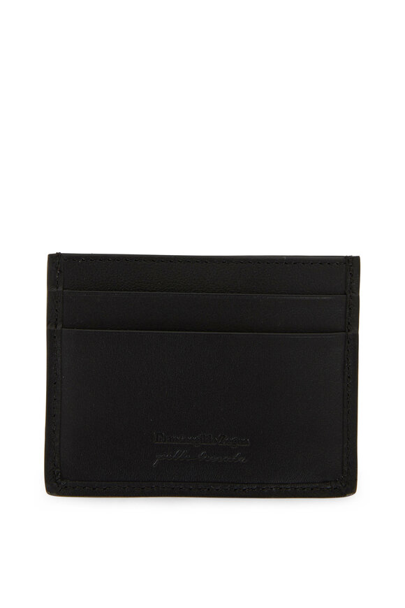 Zegna - Black Woven Leather Card Case