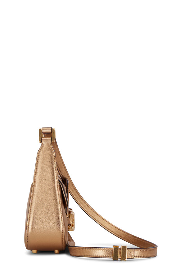 Valentino Garavani - VLogo Chain Brass Leather Shoulder Bag