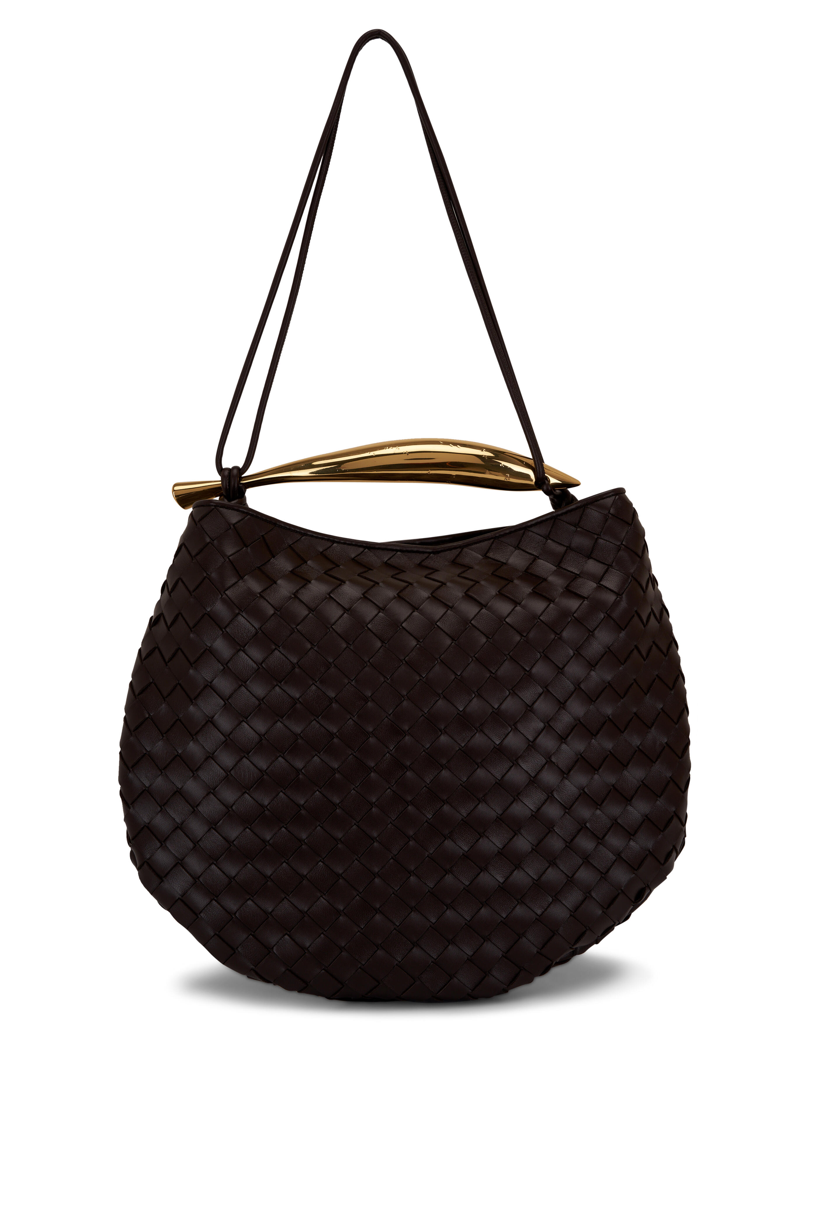 Sardine Small Leather Tote Bag in Black - Bottega Veneta