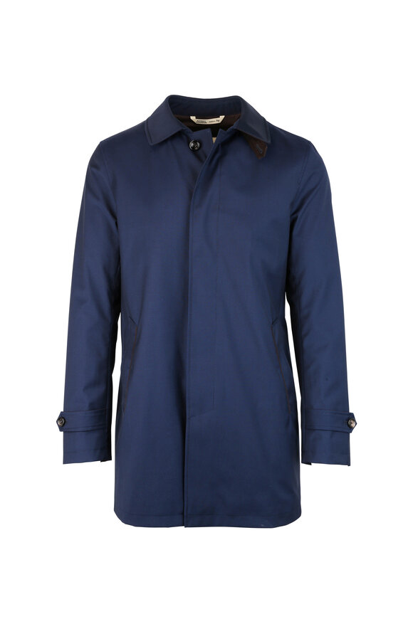 Maurizio Baldassari - Navy Blue Wool Raincoat 