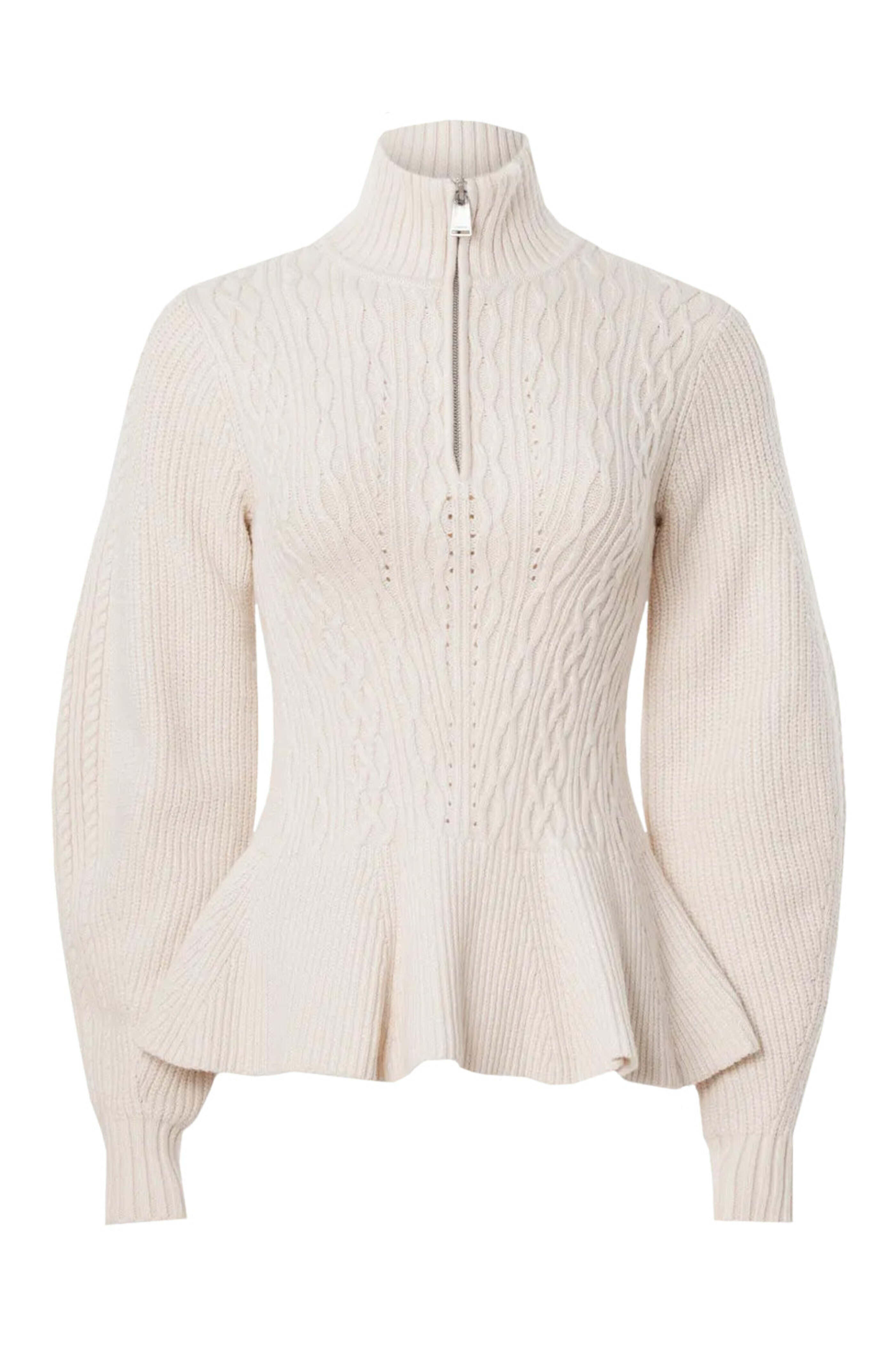 Simkhai - Ivory Susanna Peplum Polo Sweater