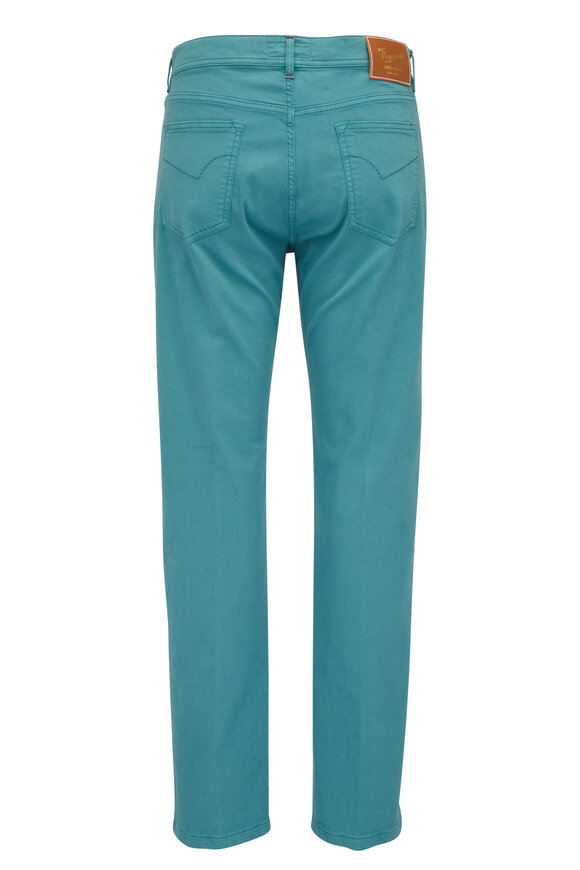 Marco Pescarolo - Teal Denim Five Pocket Pant