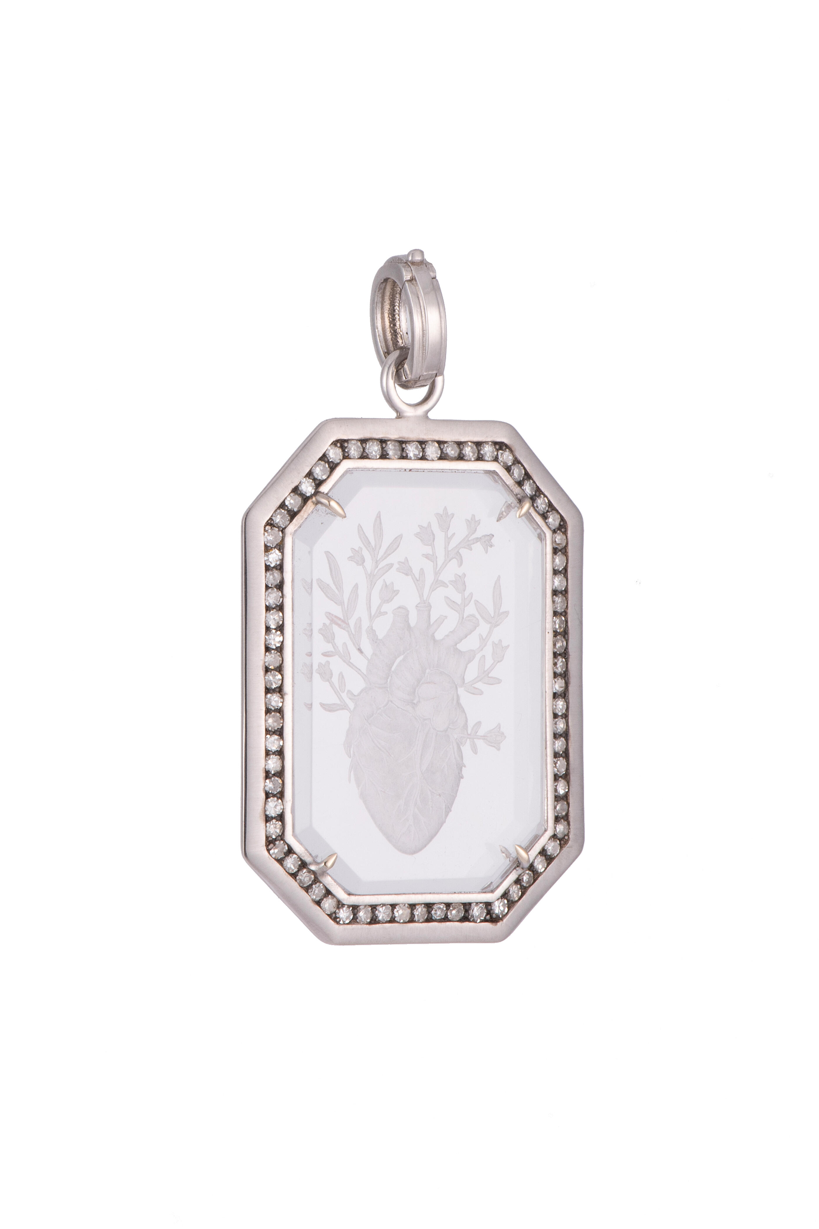 Sylva & Cie - Octagon Heart Diamond Pendant