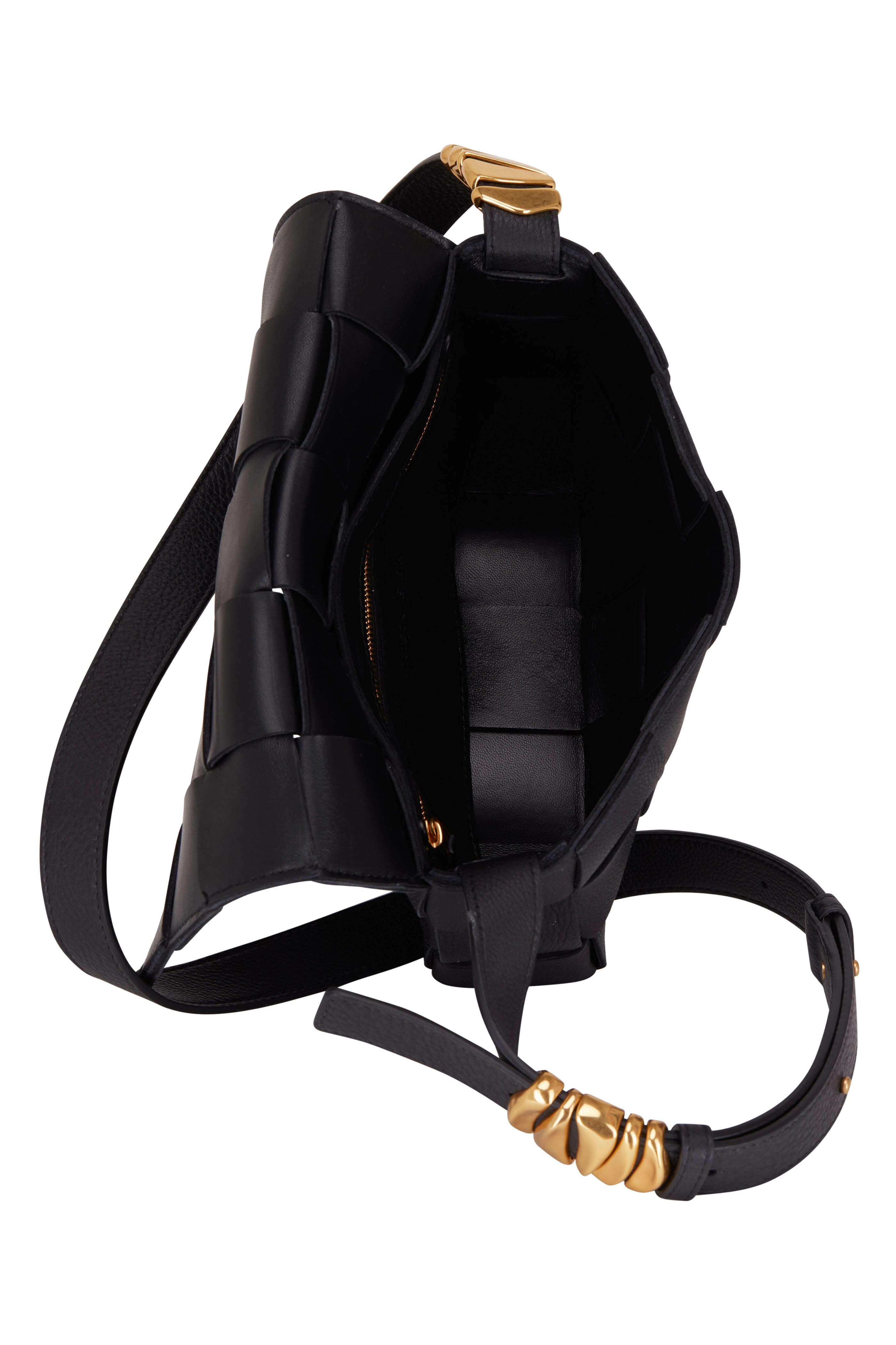 Bottega Veneta - Cassette Black Woven St Germain Bag