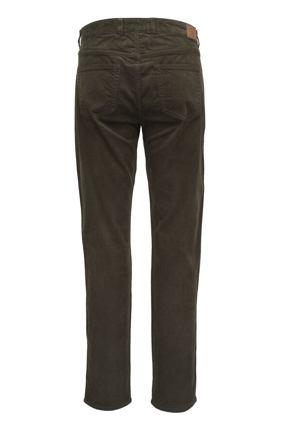 Peter Millar - Super Soft Dark Olive Corduroy Five Pocket Pant