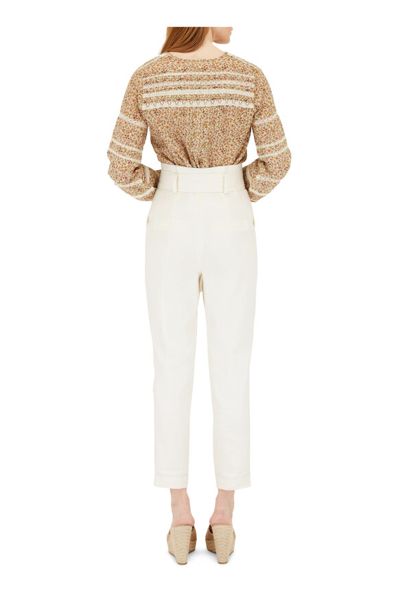 Veronica Beard - Clerence White Paper Bag Waist Pant