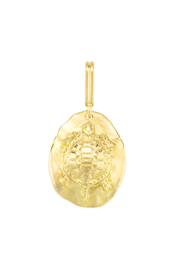 Mellerio 18k Yellow Gold Turtle Medallion Charm