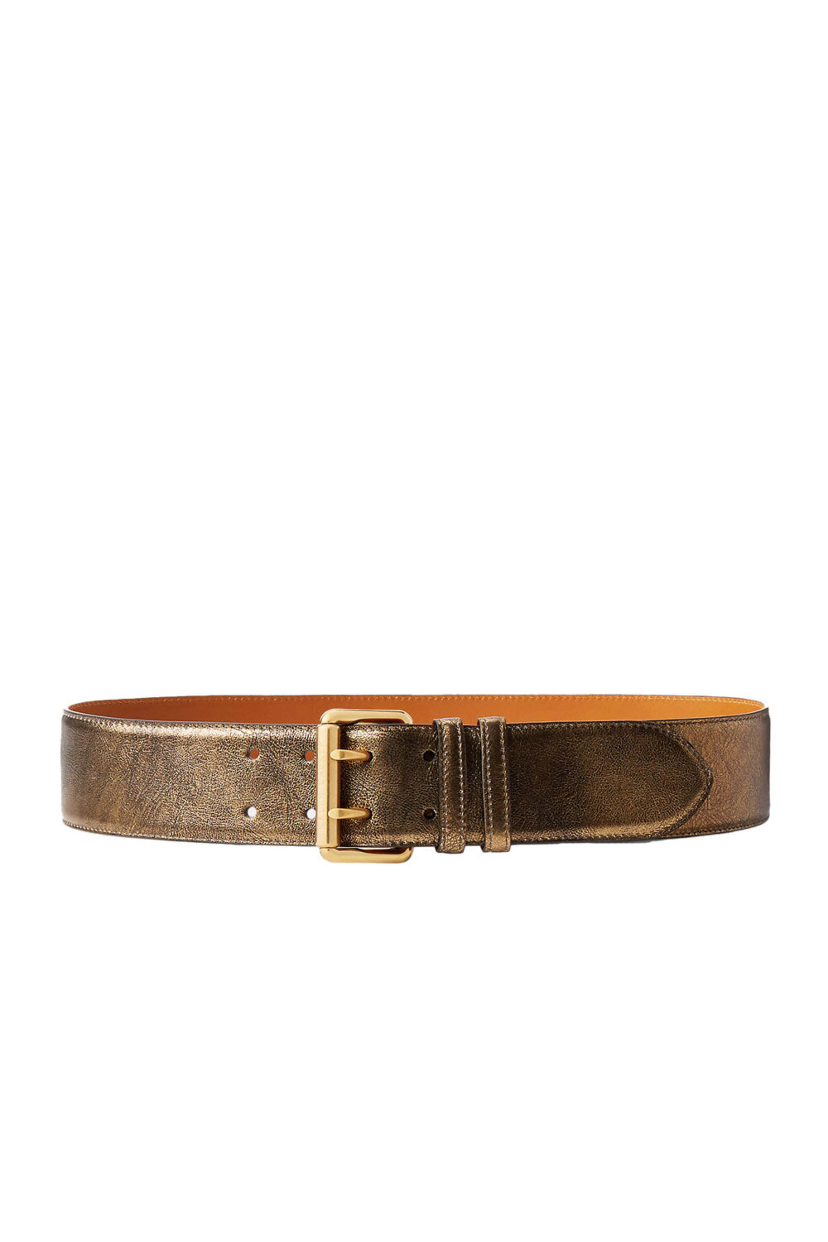 Ralph Lauren - Metallic Calfskin Double Prong Belt in Bronze