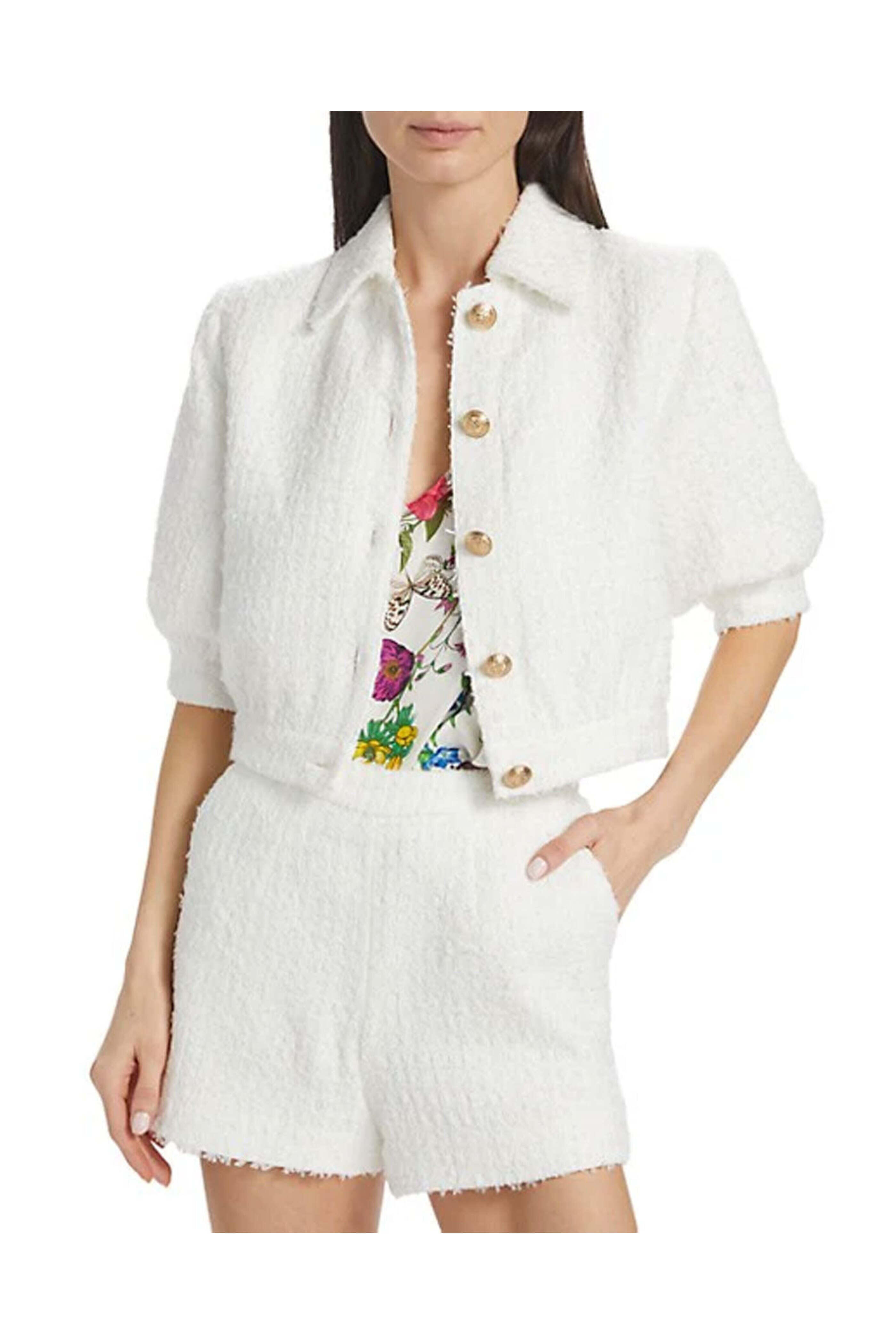 L'Agence - White Cove Crop Sleeve Jacket