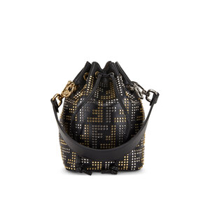 Fendi - Mon Tresor Black Leather Studded Mini Bucket Bag