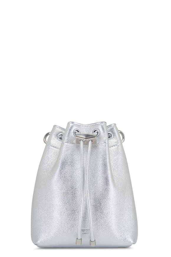 Jimmy Choo - Bon Bon Silver Metallic Leather Bucket Bag