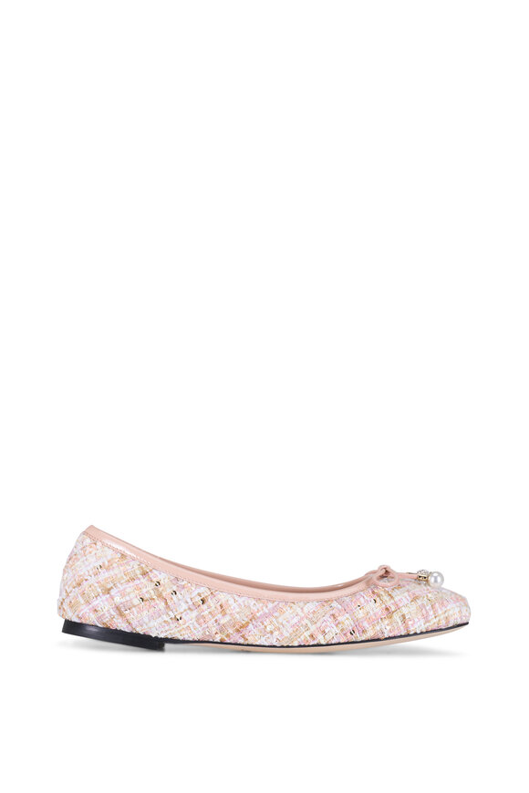 Jimmy Choo - Elme Rose Pink Boucle Flat