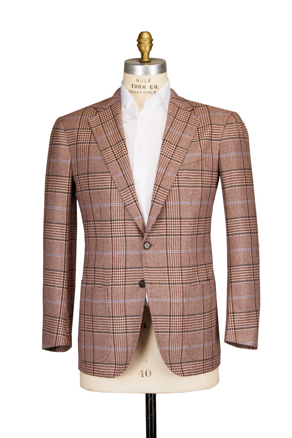 Cesare Attolini Brown Glen Plaid Cashmere Sportcoat - view 2