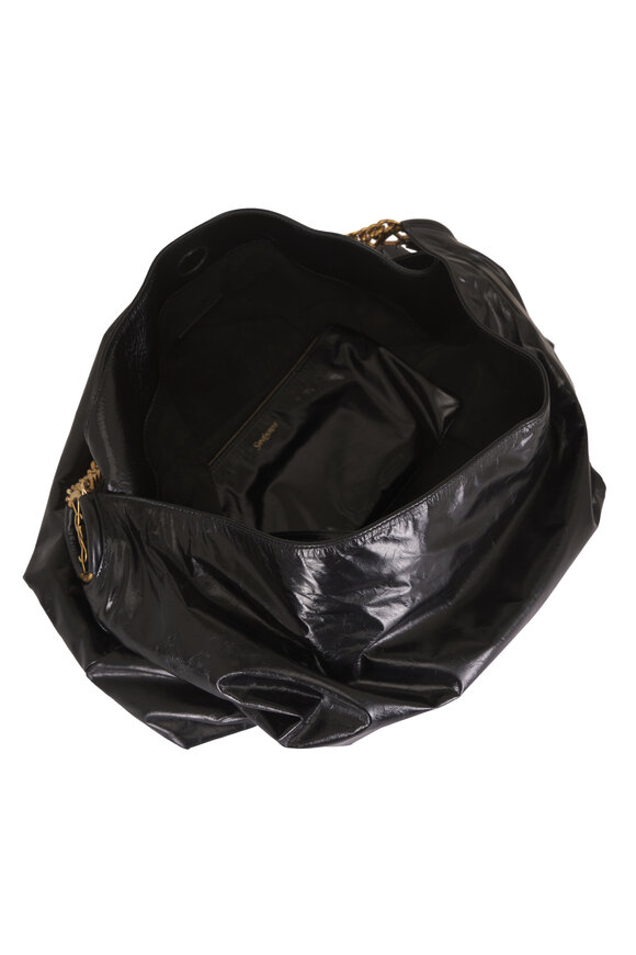 Saint Laurent Cassandre Black Leather Hobo Bag - view 7