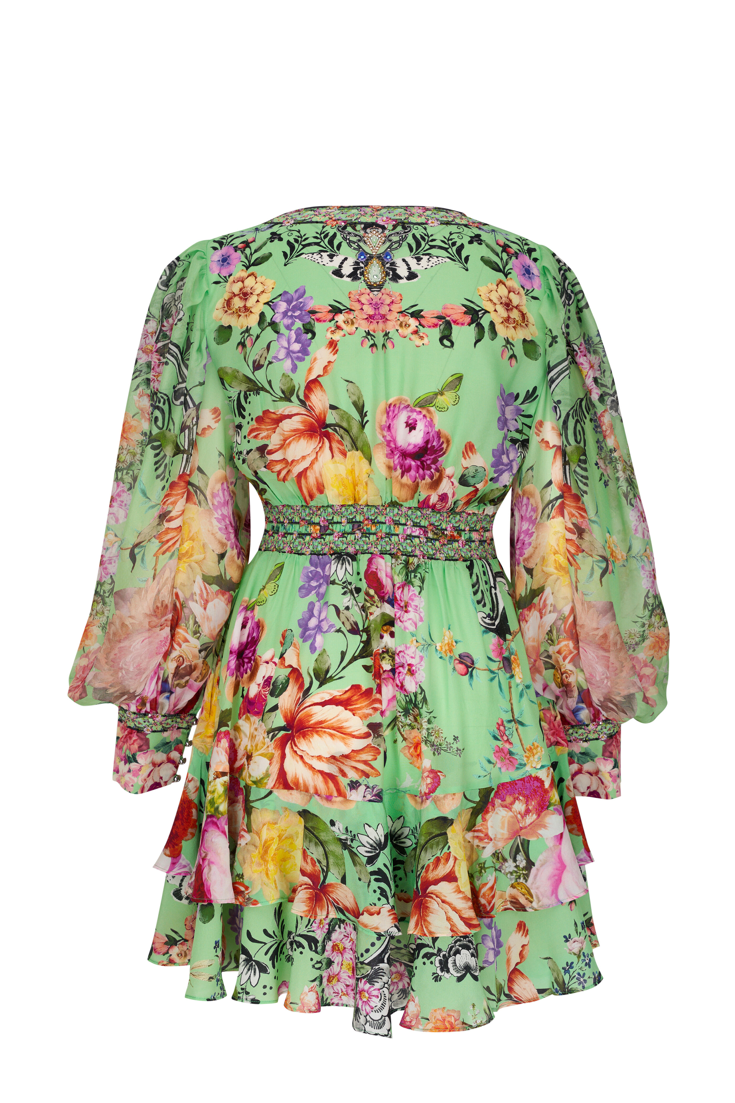 Camilla - Porcelain Dream Button Front Frill Dress