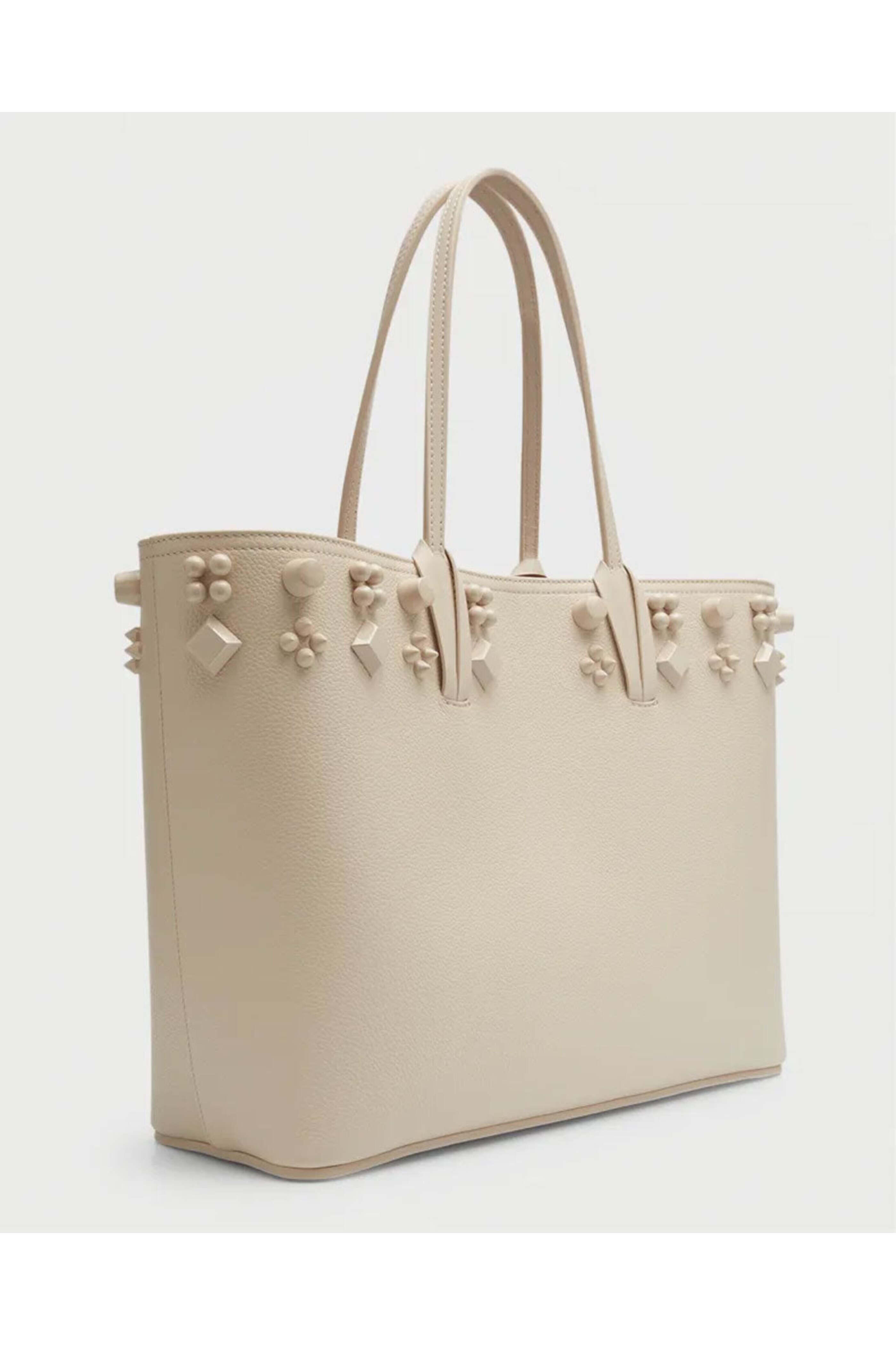 Christian Louboutin - Cabata Empire Spike Studded Leather Tote in Leche