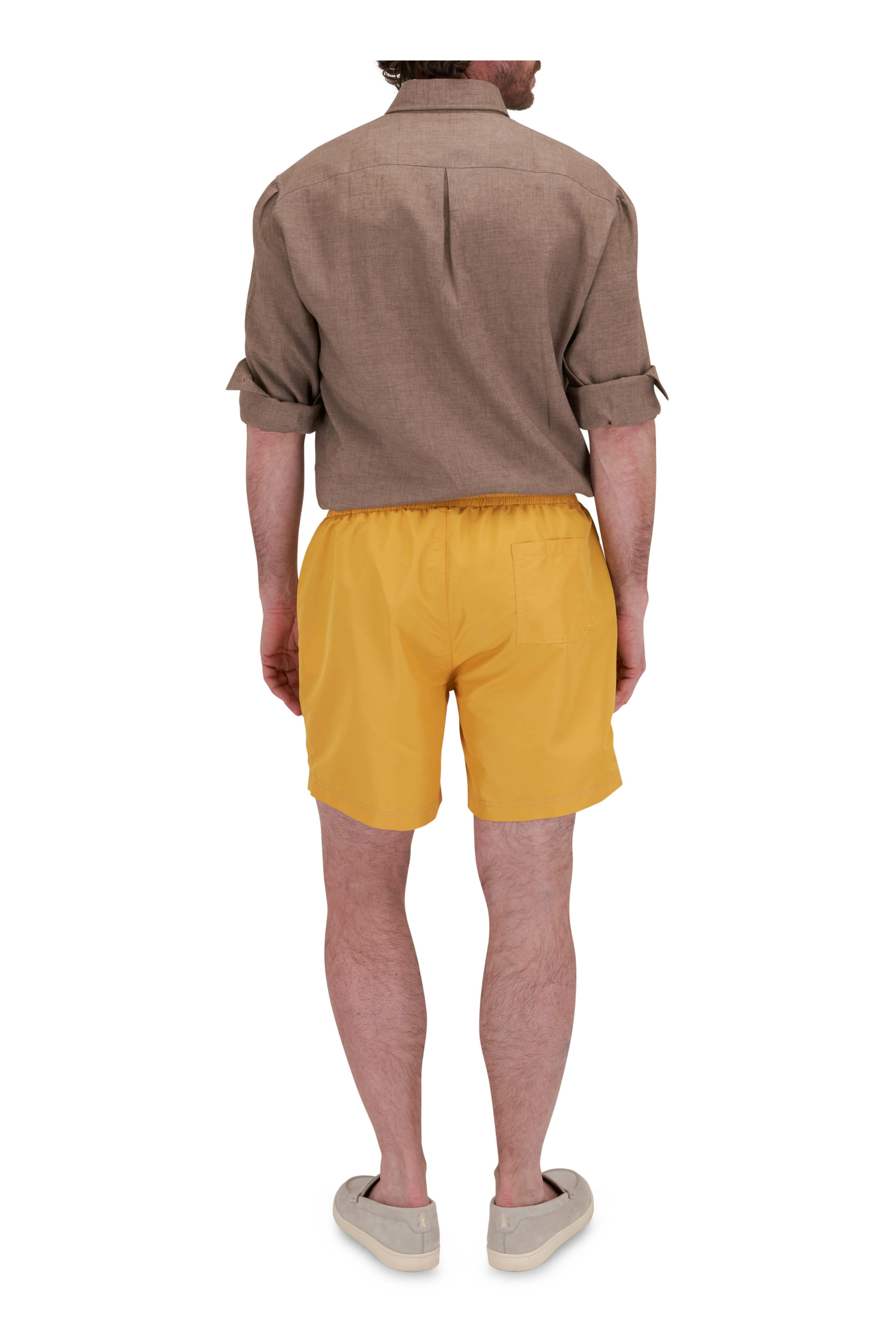 Brunello Cucinelli - Solid Yellow Swim Trunks | Mitchell Stores