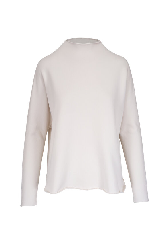 Frank & Eileen Effie White Triple Fleece Funnel Neck Capelet