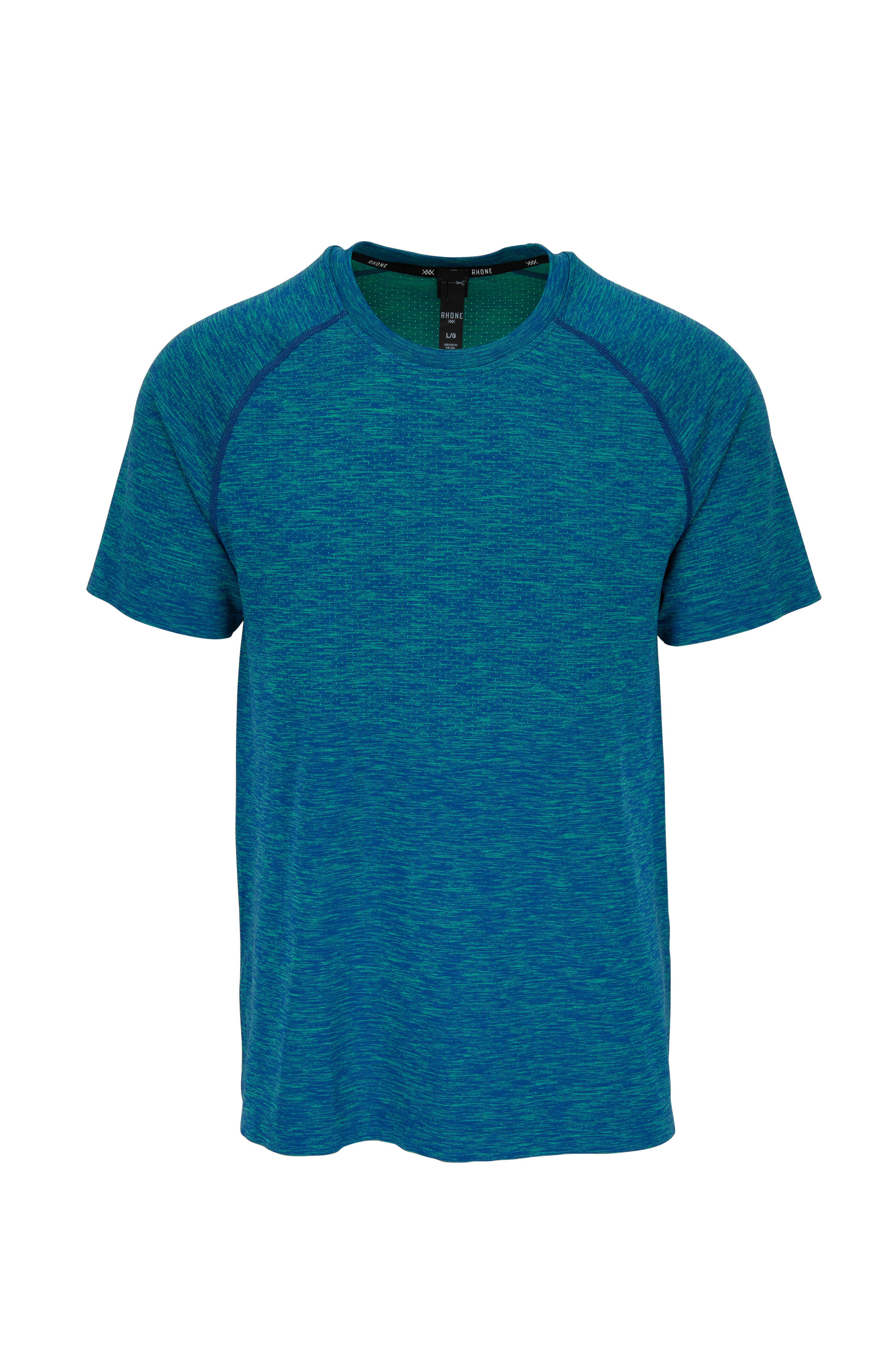 Rhone Apparel - Reign Tech Lime & Teal Mesh Short Sleeve Top