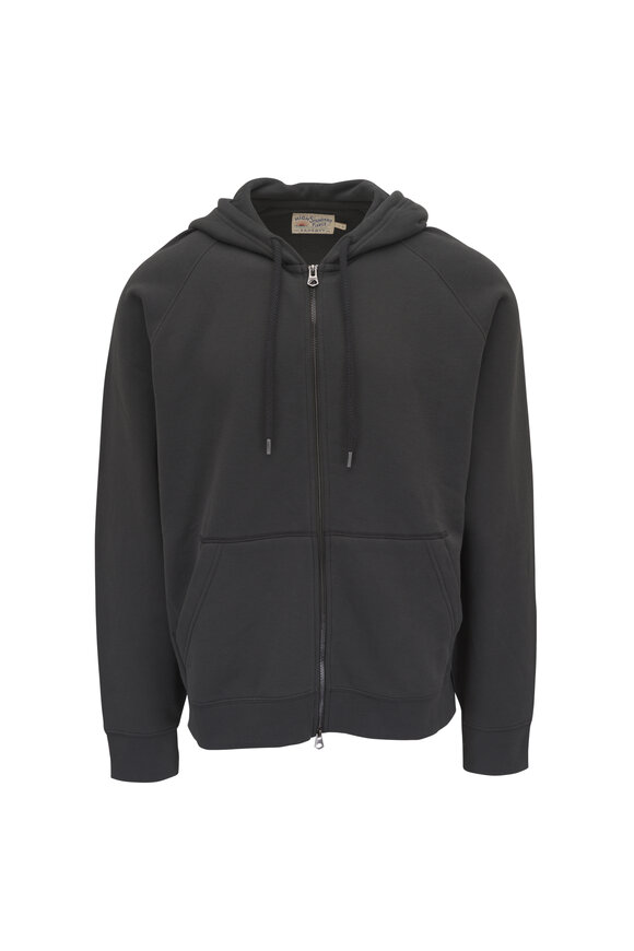 Faherty Brand High Standard Mountain Black Fleece Zip Hoodie