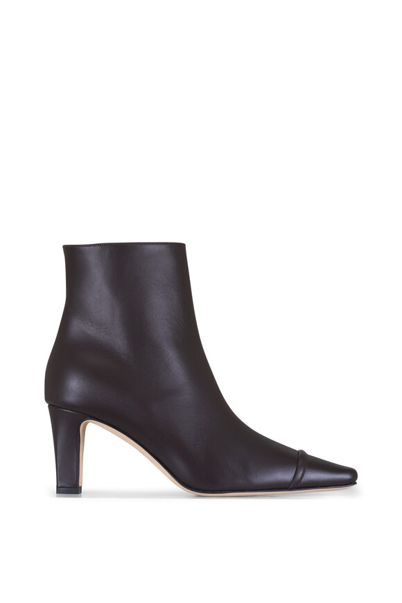 Manolo Blahnik Vivecal Dark Brown Leather Ankle Boot, 70mm - view 2