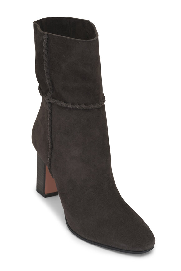 Aquazzura Indy Charcoal Suede Boot, 85mm