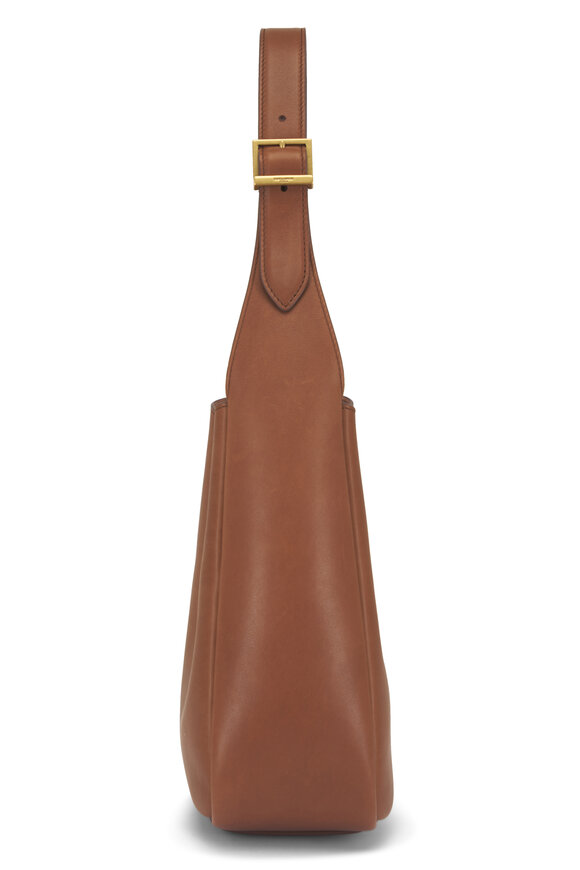 Saint Laurent Small Le 5 À 7 Supple Toasted Brown Leather Bag - view 4
