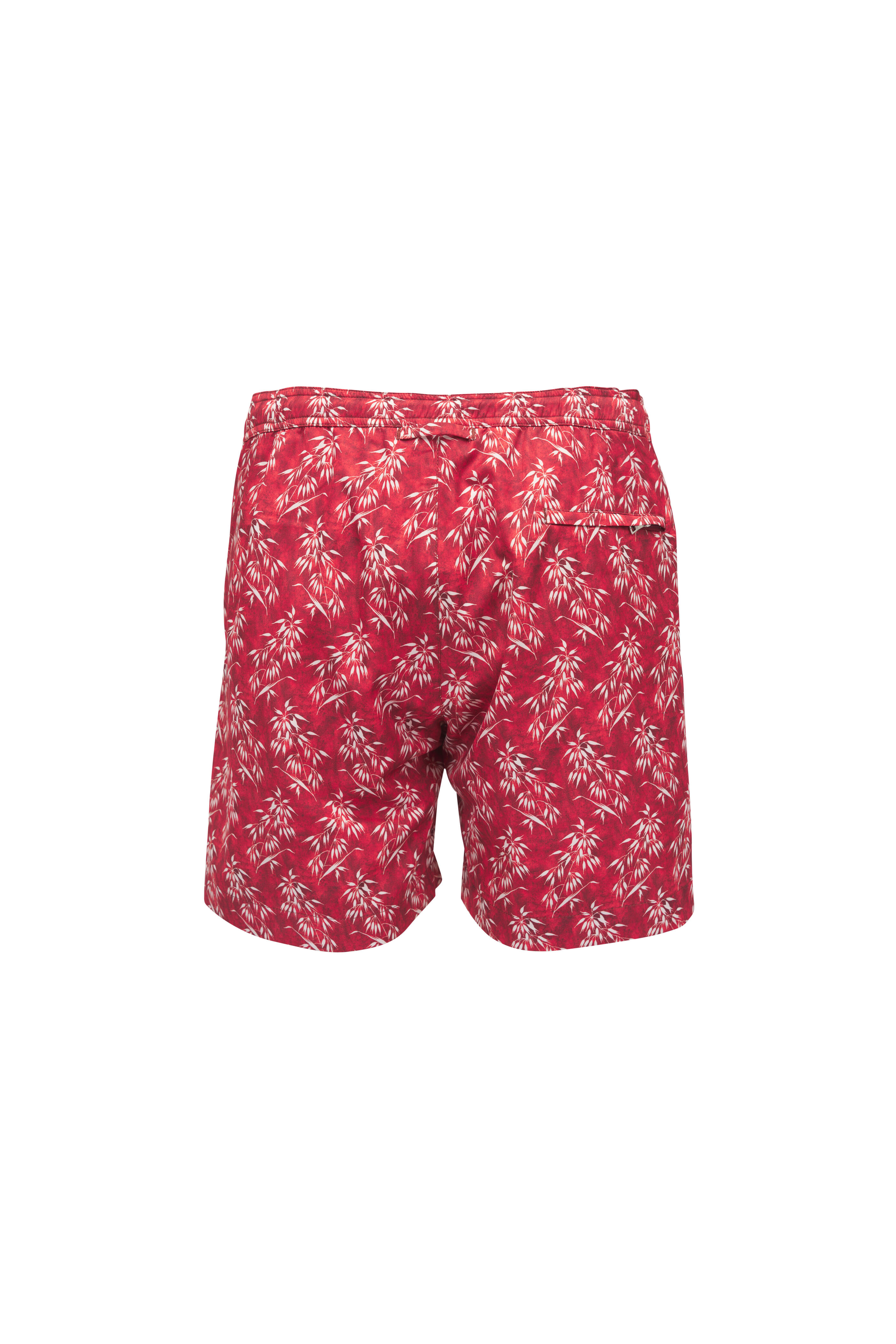 Orlebar Brown - Bulldog Red Bamboo Print Swim Trunks