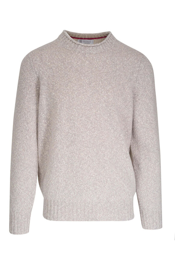 Brunello Cucinelli - Off White Cotton Ribbed Full Zip Sweater