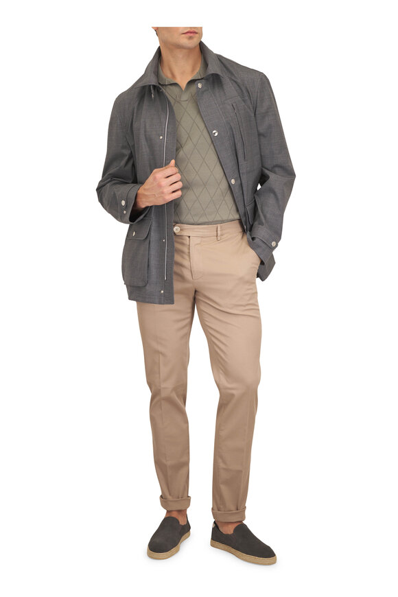 Brunello Cucinelli Biscotti Flat Front Cotton Chino - view 4