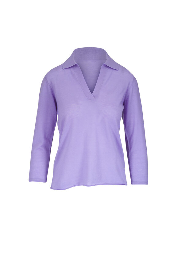 Majestic Orchid Extra Fine Cashmere Polo - view 1
