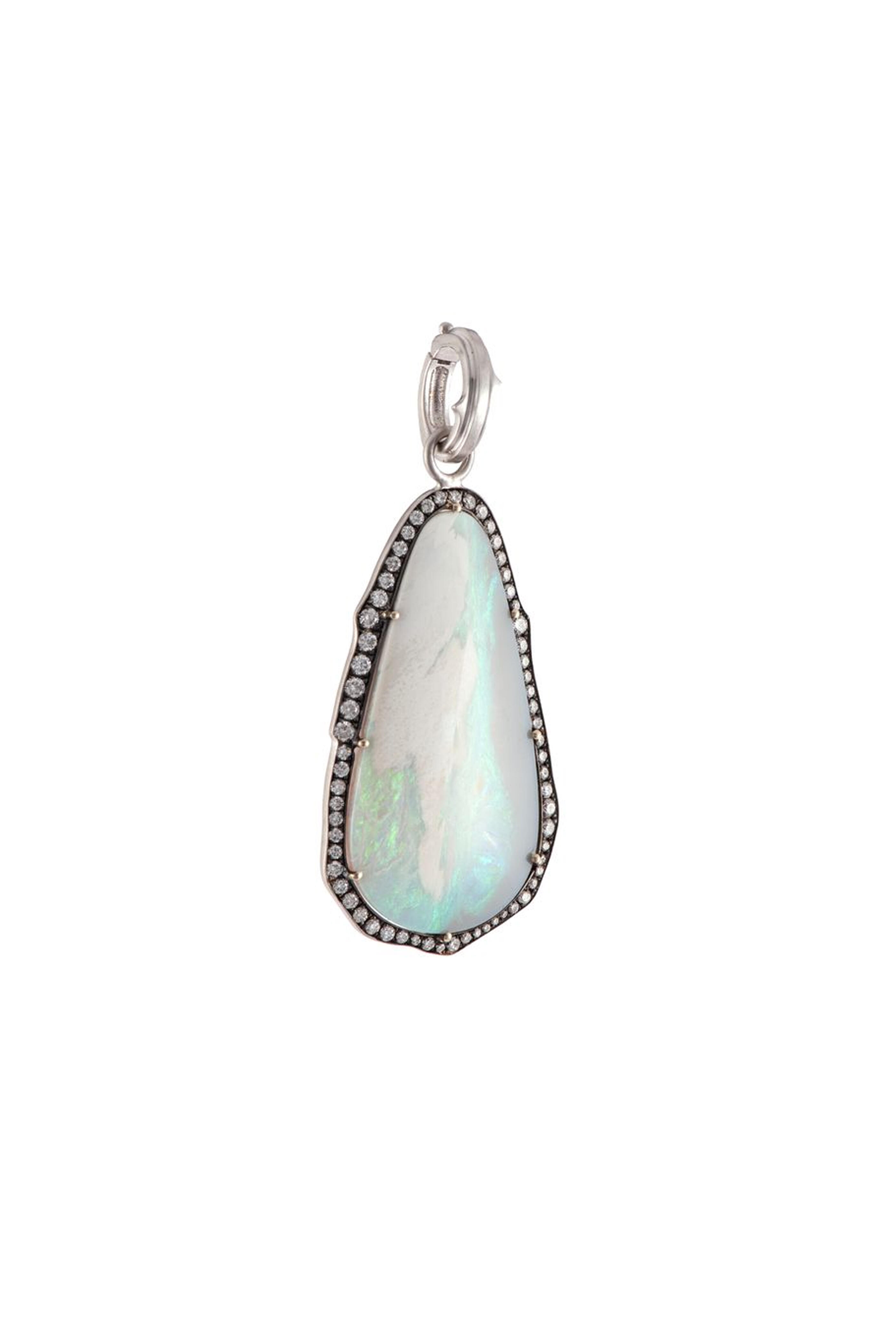 Sylva & Cie - Opal & Diamond Oval Pendant