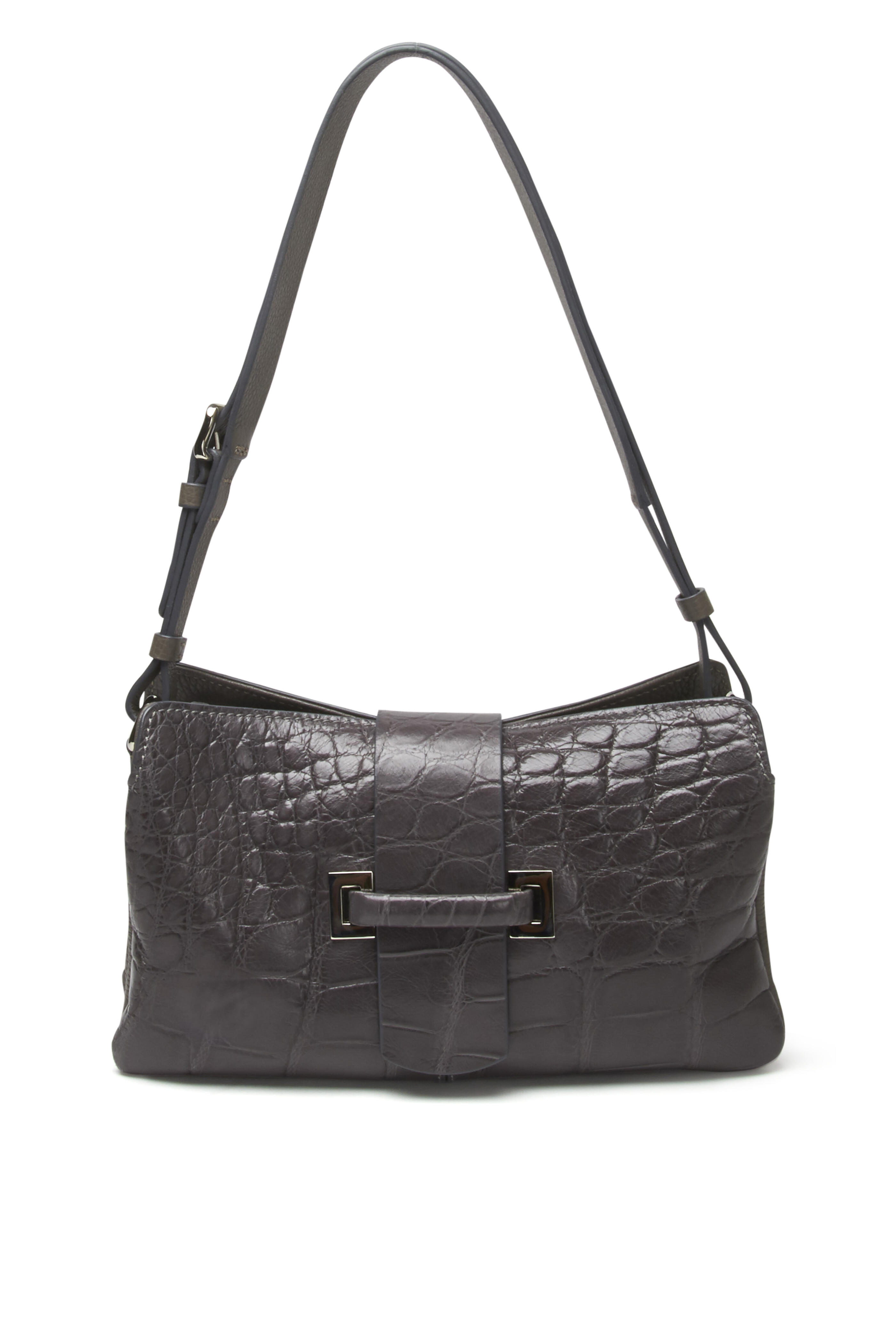 Mauro Governa - Gray Crocodile Shoulder Bag | Mitchell Stores