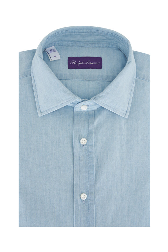 Ralph Lauren Purple Label Light Bermuda Chambray Sport Shirt