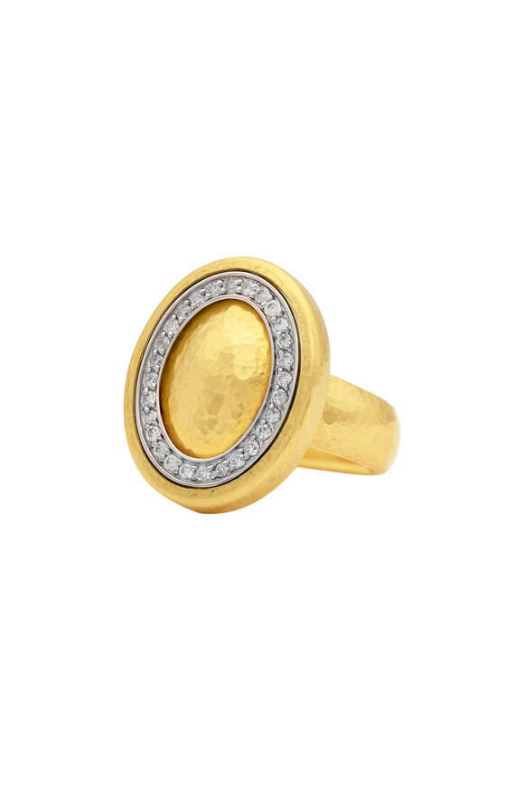 Gurhan 24k Gold Pave Diamond Oval Ring - view 2