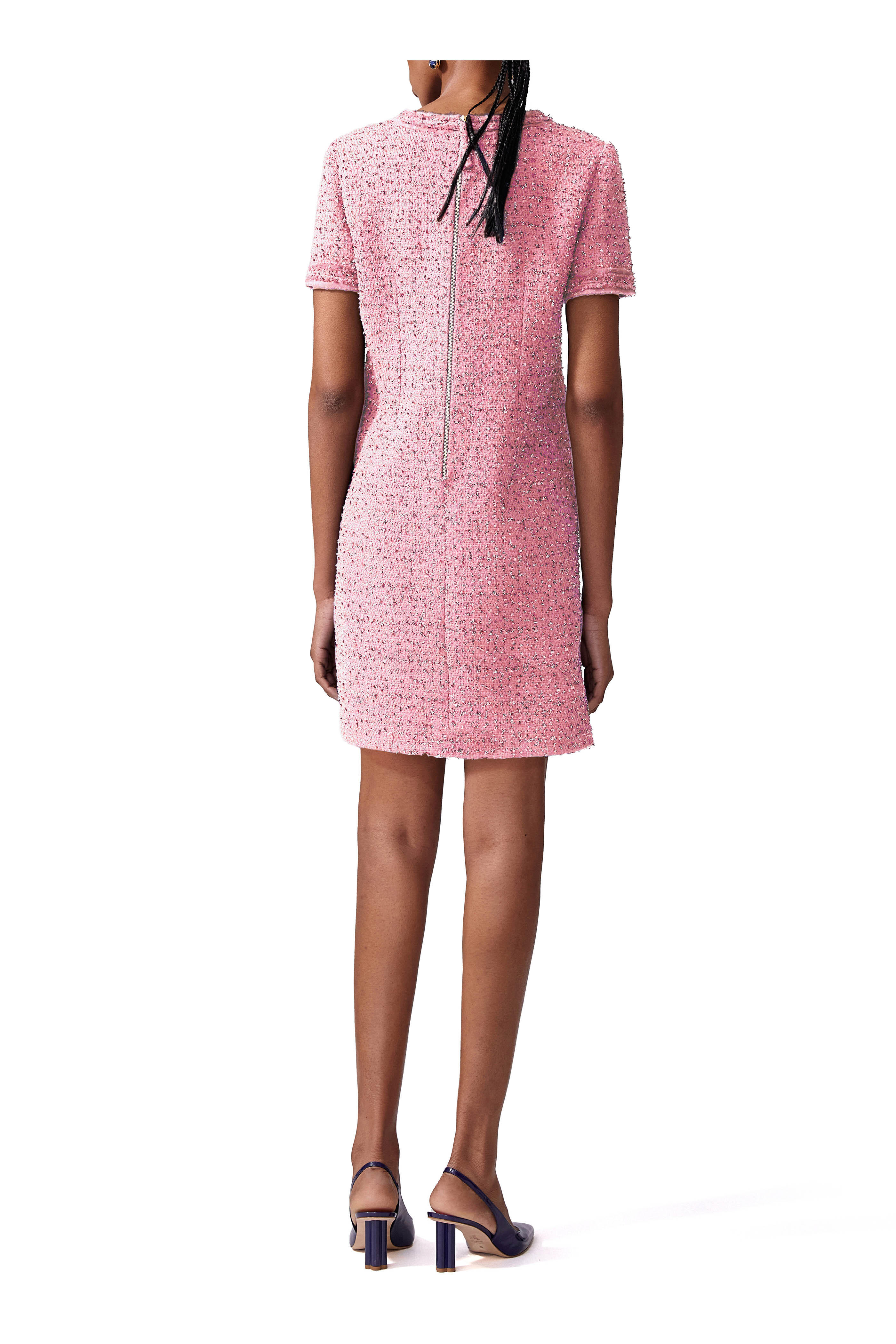 Carolina Herrera - Blossom Pink Short Sleeve Cotton Shift Dress