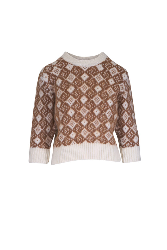 Dorothee Schumacher Soft Graphics Light Brown Crewneck Pullover