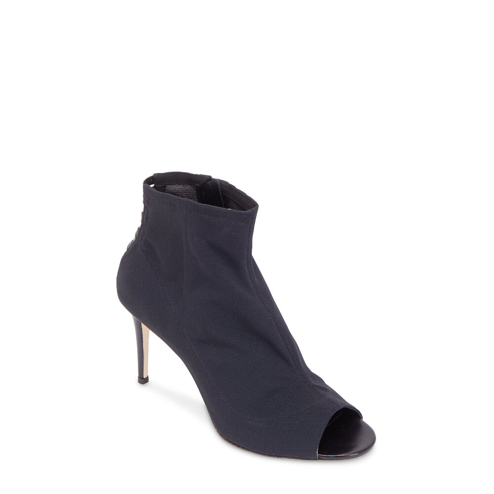 Jimmy Choo Women's Driana Black Mesh Open-Toe Bootie, 85mm