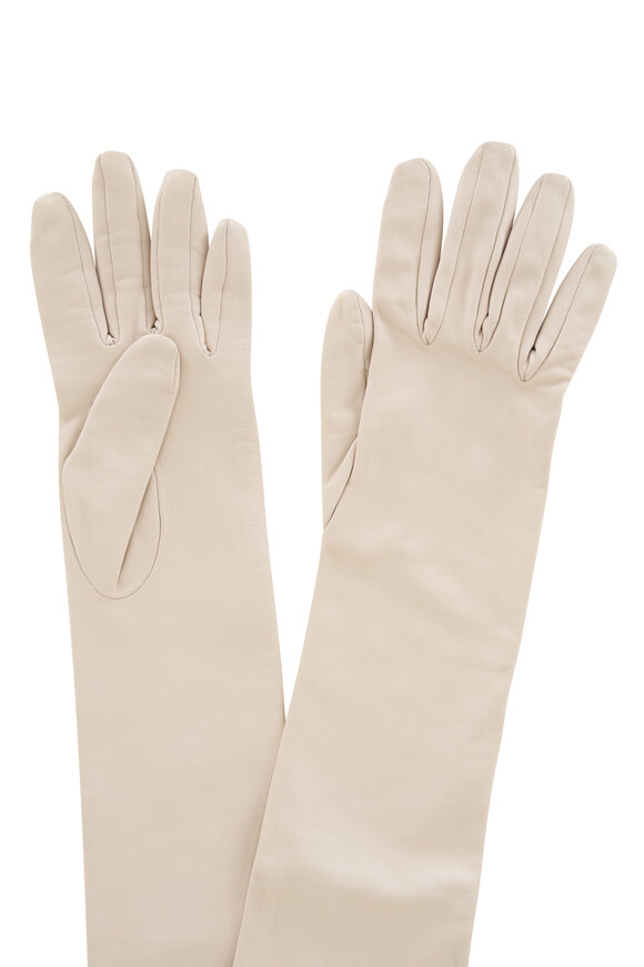 Brunello Cucinelli White Long Leather Gloves - view 3
