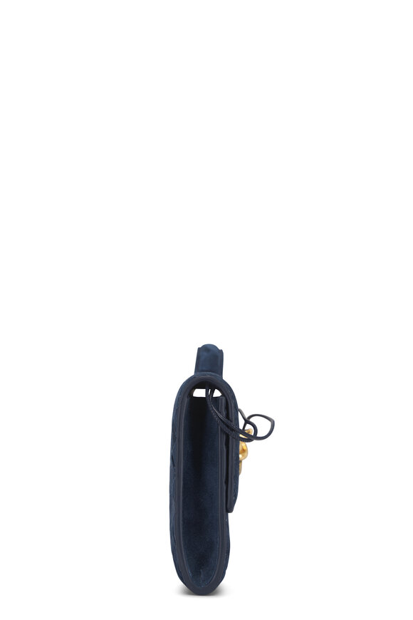 Bottega Veneta Andiamo Neptune Intrecciato Suede Clutch - view 4