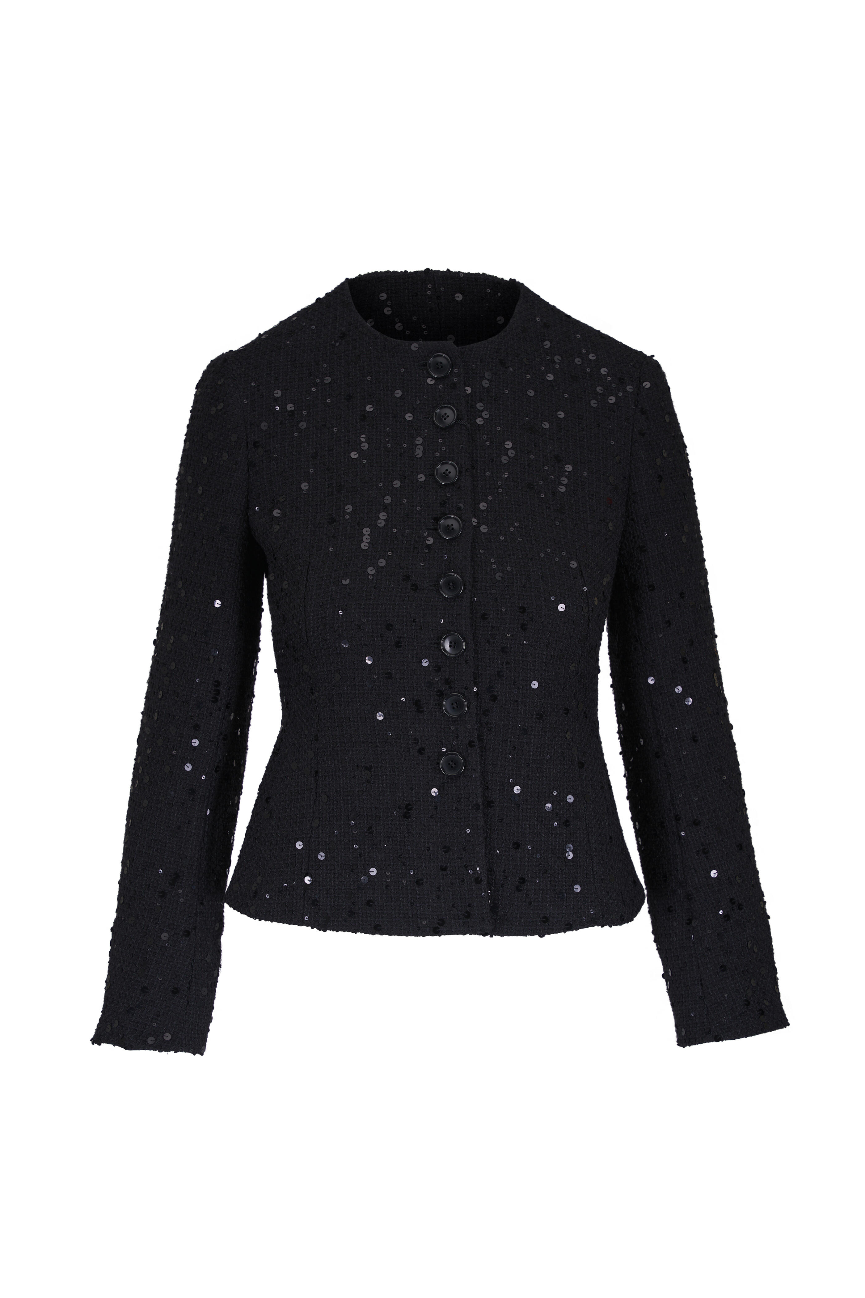 Akris - Kelis Black Sequin Embellished Jacket - view 1
