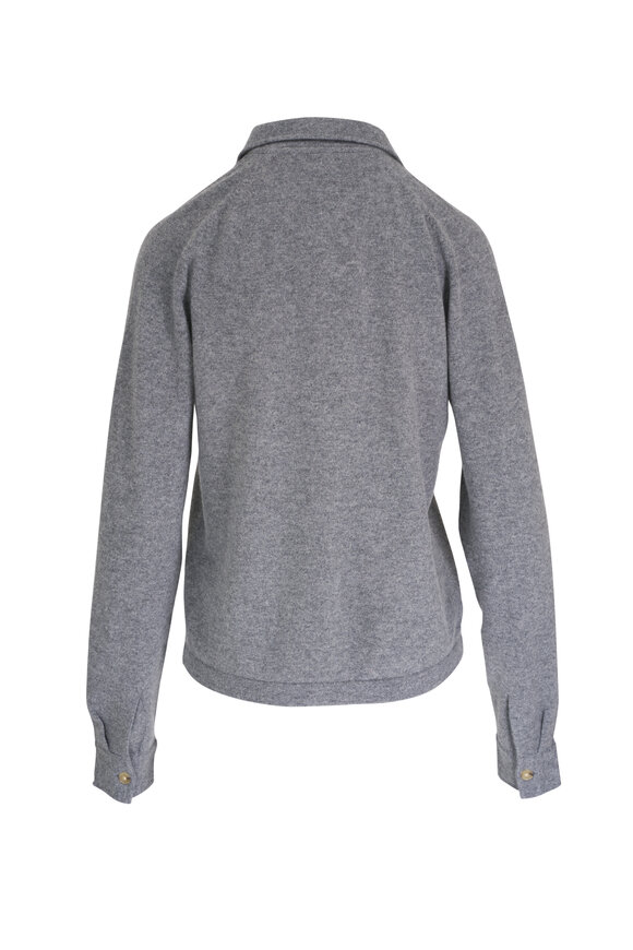 Totême - Gray Raglan Sleeve Cashmere Cardigan