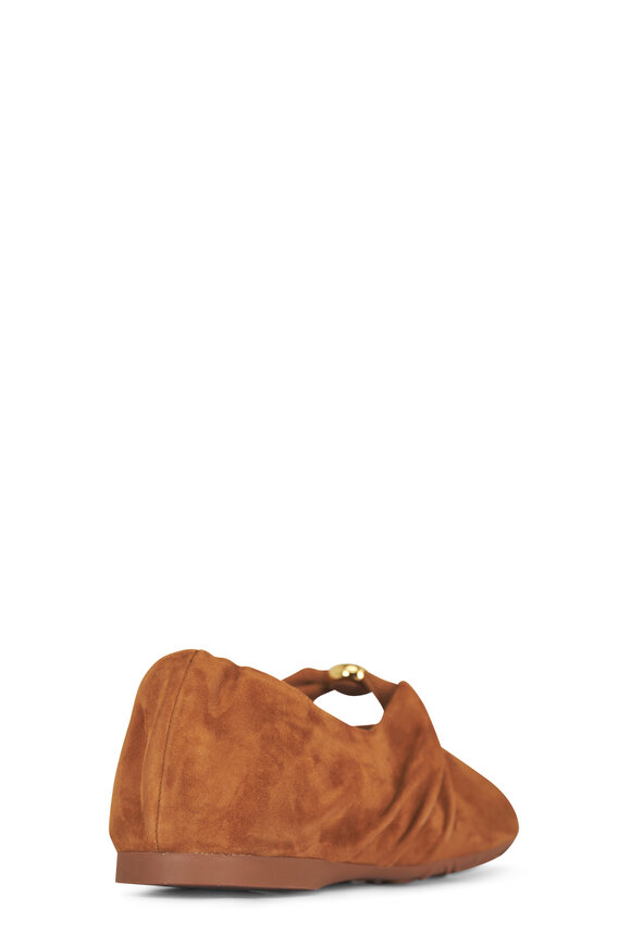 Loewe Pebble Soft Tan Suede Ballerina Flat - view 4