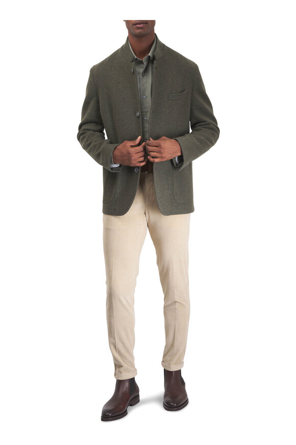 Fedeli Olive Green Cashmere Sportcoat - view 2